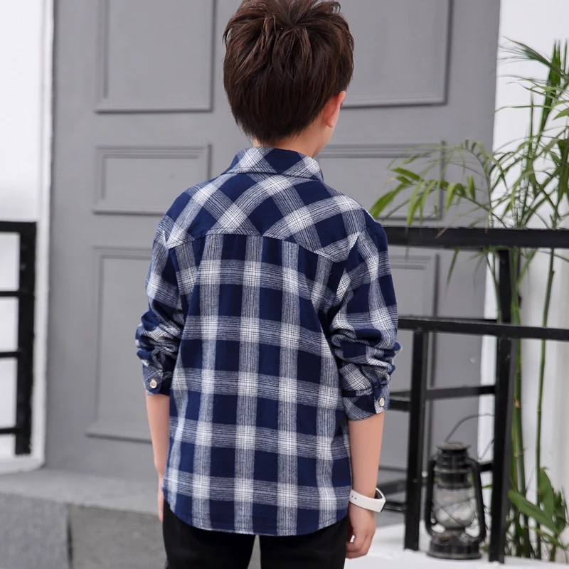 Plaid Shirts For Boys Tops Autumn Children Clothing Teenager Outerwear Kids Blouse Infant Toddler Boy Shirts Chemise Garcon