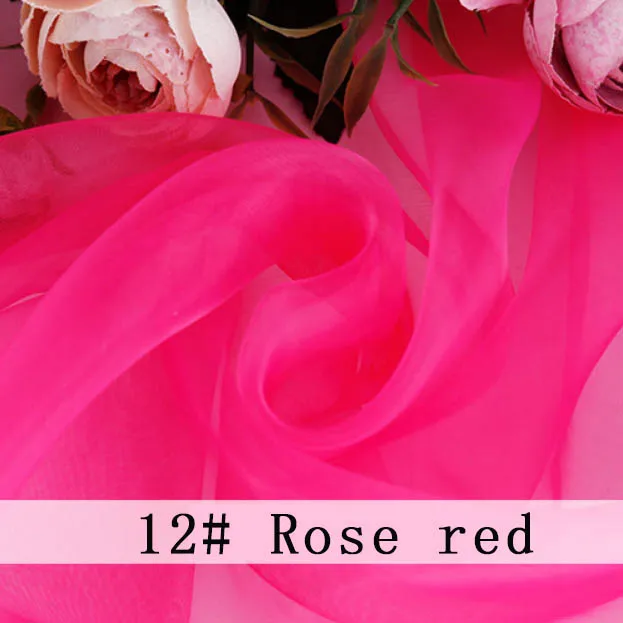 1 ярд прозрачная органза ткань домашняя Свадебная отделка органзы ткань стол шторы DIY материал - Цвет: rose red