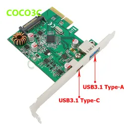 Новый USB 3.1 Тип-+ Тип-C PCI Express карты PCIe USB3.1 SuperSpeed 10 Гбит/с Тип- C + Тип-pci-e x4 хост карты