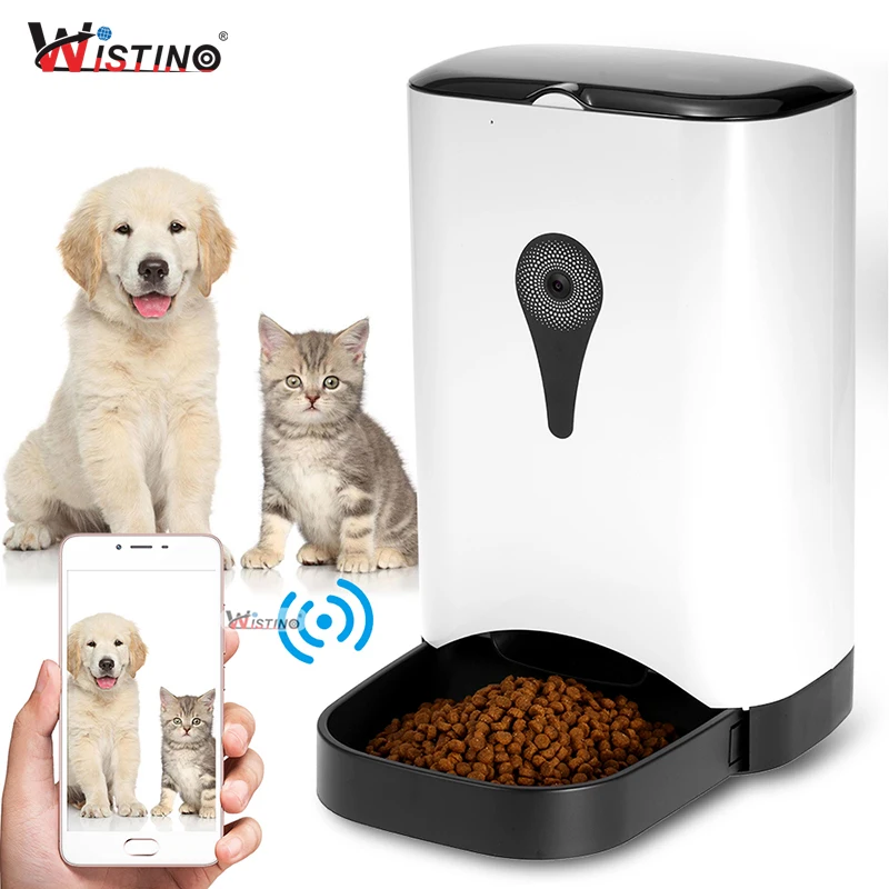 

Wistino Wifi Automatic Pet Feeder Food Dispenser Feed for Dog Cat Recording With HD 720P WiFi Camera Wireless Phone Control