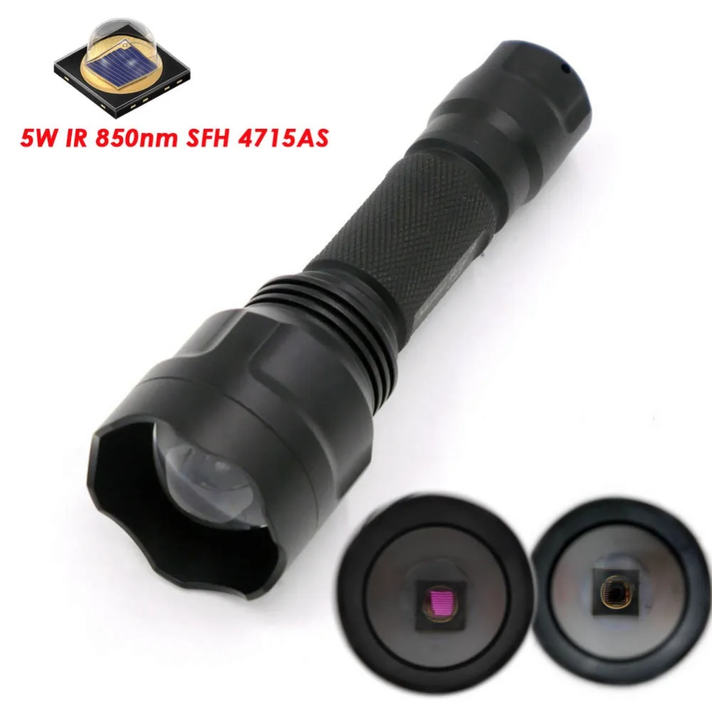 Светодиодный охотничий фонарик Manta Ray C8s IR 850nm 5 Вт Oslon Black series SFH 4715AS с ночным