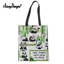 Бесшумный дизайн женская Холщовая Сумка для покупок натуральная панда сумка почтальона пакет Sac основная Femme сумка на плечо Студенческая сумка-тоут для покупок