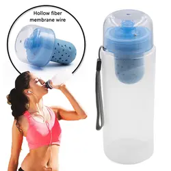 Дорожная фляга очистки бутылка с водой Портативный Squeeze очиститель соломинка для коктейлей фильтровальные бутылки фильтрации открытый