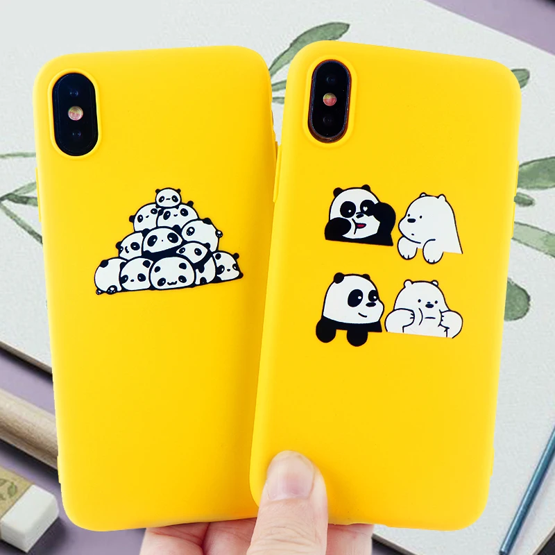 Panda модные телефонные Шкафы для IPhone X XS MAX XR 8 7 6 s Plus чехол Забавный мягкий