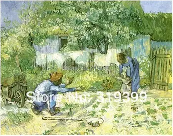 

Linen Canvas Oil Painting reproduction,First Steps (after Millet) by vincent van gogh,100% handmade,Free Shipping,Museum quality