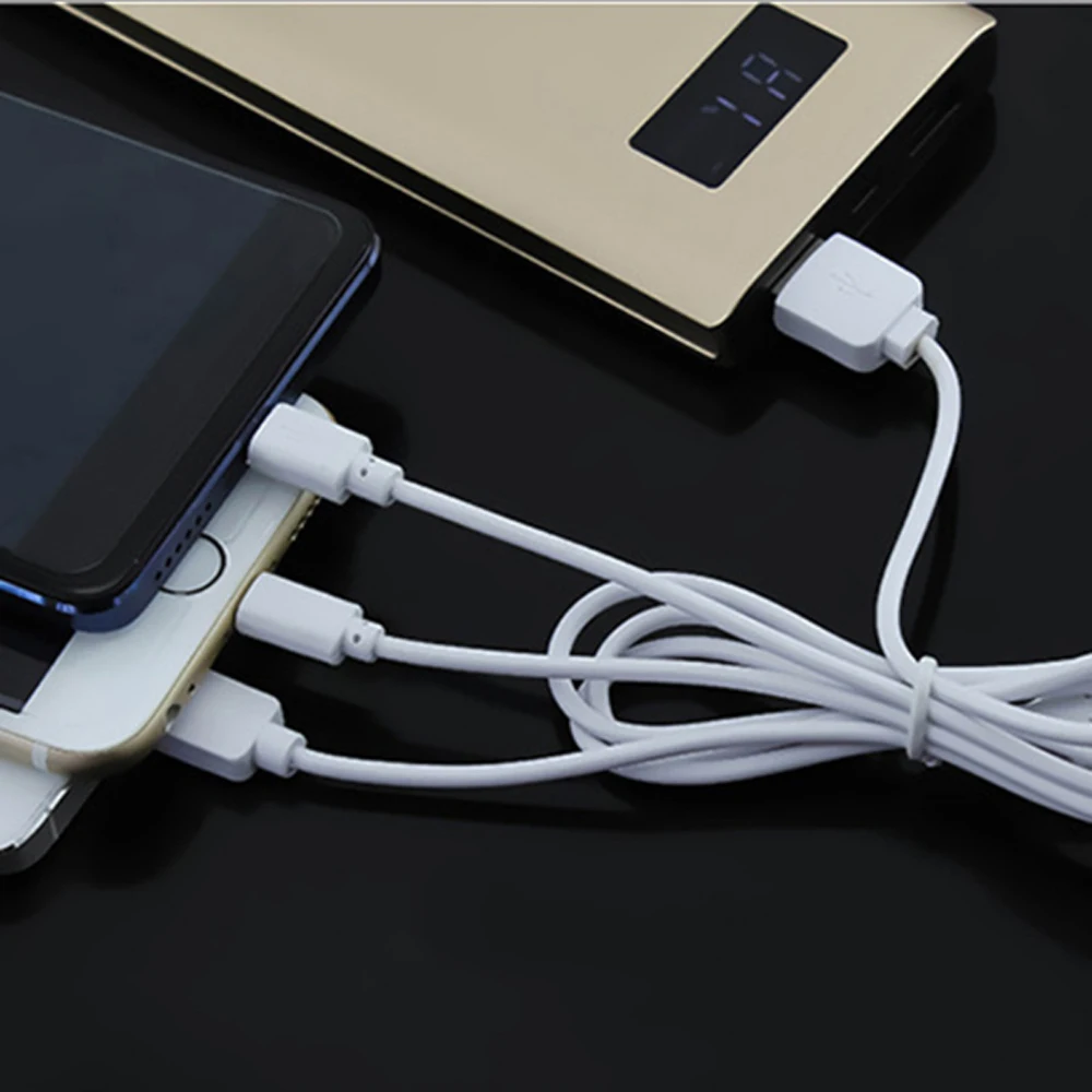 

10pcs 3 in 1 Cable Micro USB Type C 8 pin Charger Cable for iPh Cord Fast Charging Cables for Xiaomi for Android device 1M