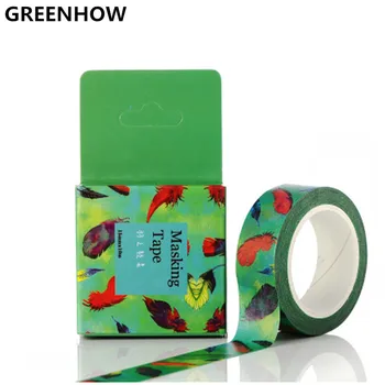 

GREENHOW New sweet Feather paper Tape / Decoration stationery Tape / wholesale 3043