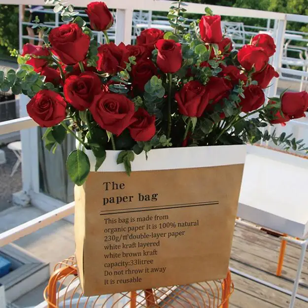 2 шт крафт-цветок бумажные мешки Роза упаковочная коробка День святого Валентина свадебные помолвки вечерние Декор букет для поставки подарочная упаковка