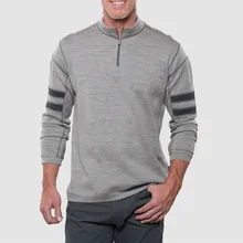 Мужской Моющийся свитер из мериносовой шерсти, мужской свитер на молнии 1/4, теплый свитер с длинными рукавами и петлями для большого пальца