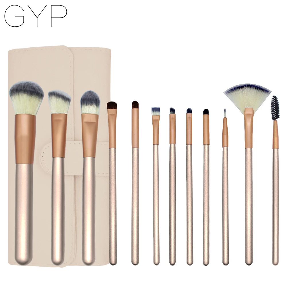 

GYP 12 Pcs/lot Professional simple soft fiber makeup brush set Smooth and close to the texture of skin