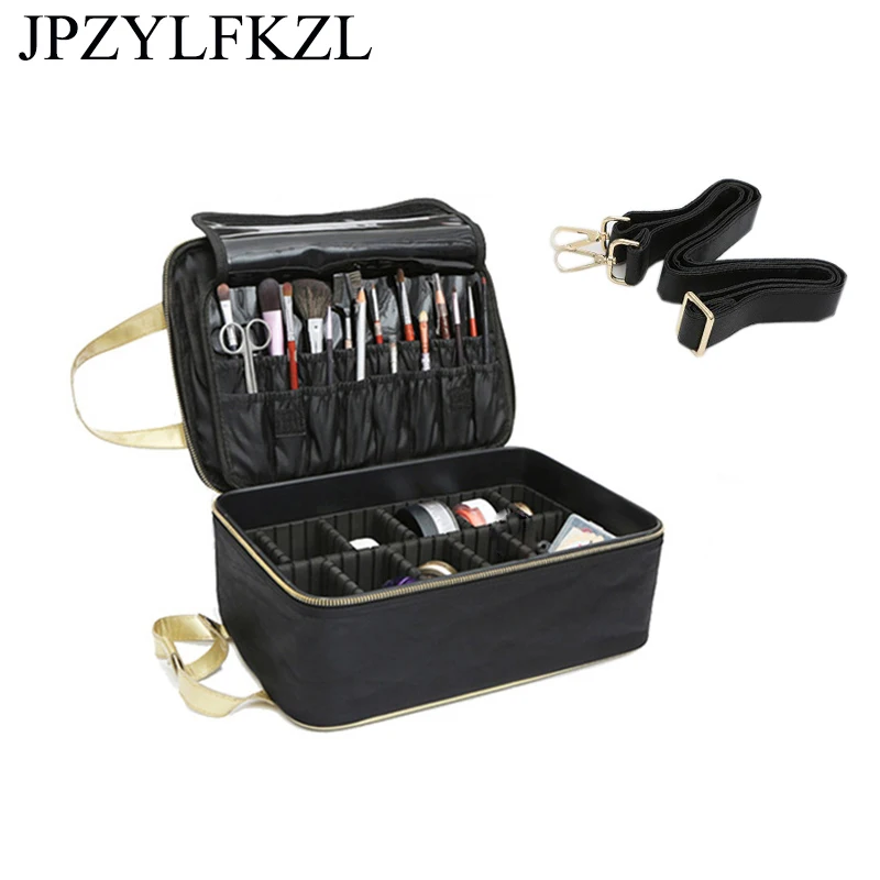 

New Fashion Women Makeup Organizer Large Capacity Multilayer Clapboard Cosmetic Bag Case Beauty Salon Tattoos Nail Art Tool Bin