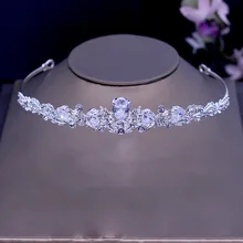 Cristaux d'art déco, strass en alliage, Zircon cubique, diadème de mariage CZ de mariée reine princesse, soirée de demoiselle d'honneur, spectacle