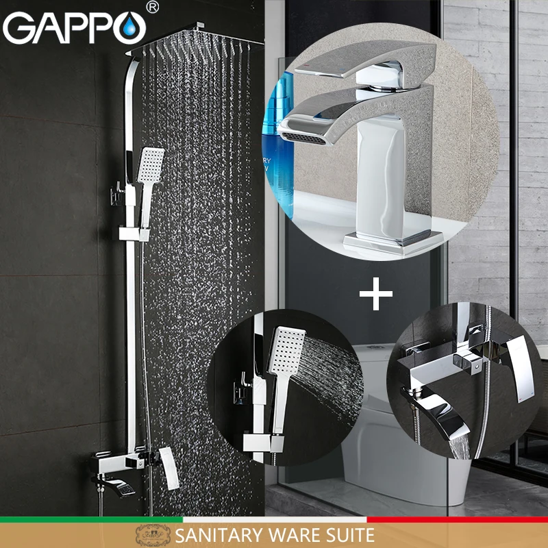 GAPPO bath tub taps bathroom shower set basin faucets basin sink tap shower system Sanitary Ware Suite GAPPO bath tub taps bathroom shower set basin faucets basin sink tap shower system Sanitary Ware Suite