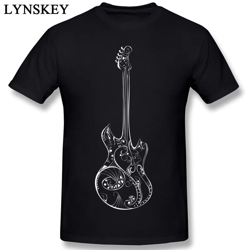 Newest Male T-Shirt Round Neck Summer Autumn Short Sleeve 100% Cotton Tops Shirt Love Music Guitar Street Tee-Shirts black