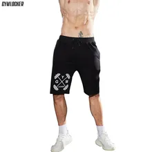 GYMLOCKER Новые дышащие мужские шорты для спортзала хлопковые шорты для бега с принтом мужские высококачественные модные спортивные брюки