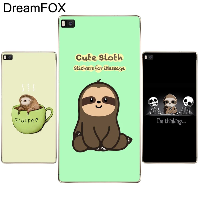 DREAMFOX M445 Cute Sloth Soft TPU Silicone Case Cover For Huawei P8 P9 P10 Lite Plus 2017 Honor 8 Pro 9 6X |