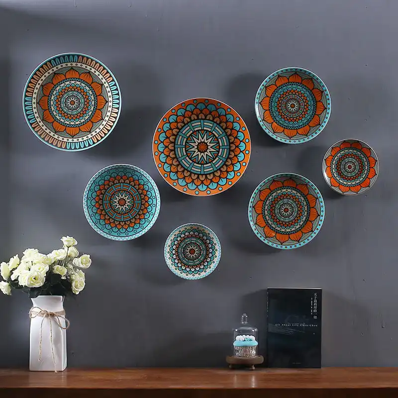 ホーム装飾セラミックス壁の装飾皿 壁掛けプレート Wall Hanging Wall Decordish Dishes Aliexpress