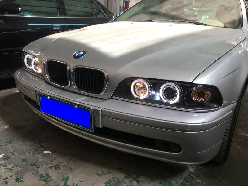 Автомобильная фара для BMW E39 фара 520i 525i 528i 530i светодиодный фонарь 1995-2003 лет с ангельскими глазами H7 ксеноновая лампа