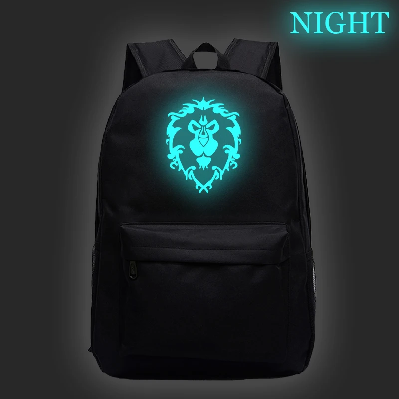 World of Warcraft, Светящийся рюкзак, школьные сумки, модный,, с узором, снова в колледж, Mochila, для студентов, мальчиков, девочек, рюкзак