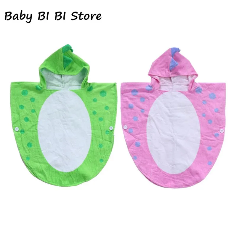 

60*120cm Hooded With Paw Dinosaur Ponchos Hooded Childrens Bath Towel Kids Beach Towel Infant Bathrobe Sleepwear and Robes