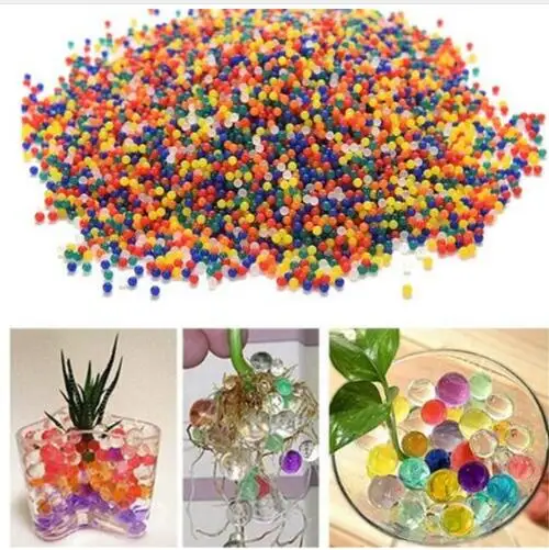 

500pcs Colorful Pearl Gel Ball Polymer Hydrogel Crystal Mud Soil Water Beads Grow Magic Jelly Wedding Home Party plant potted