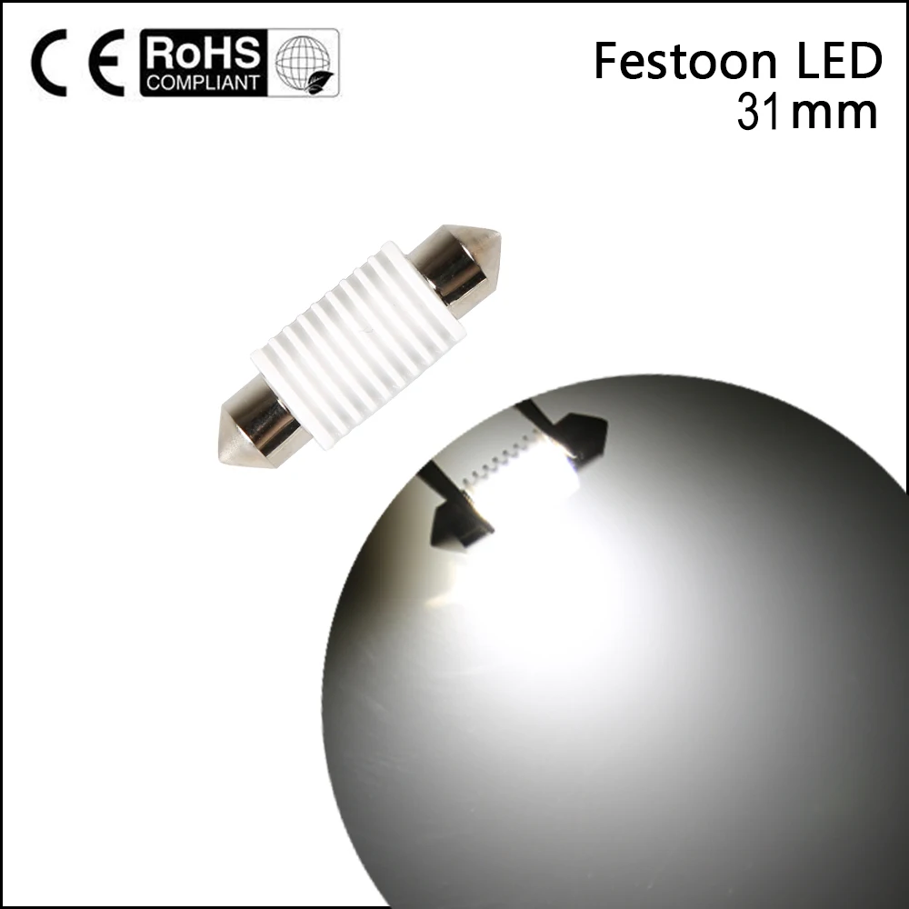 

C5W C10W Car LED Festoon 31MM 5500K White Lamp License Plate Bulb DC12V Dome Interior Reading Light Map