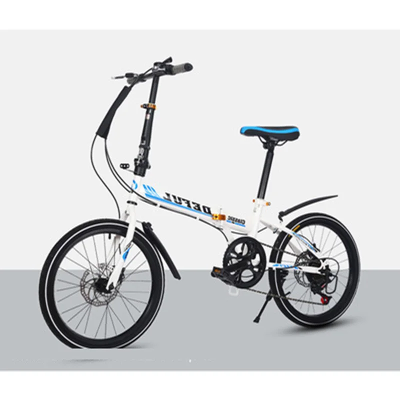 Flash Deal New 16-Inch Folding Speed-Change Bicycle Men And Women Bicycle Students Take The Place Of Bicycle Disc Brake Bicycle 9