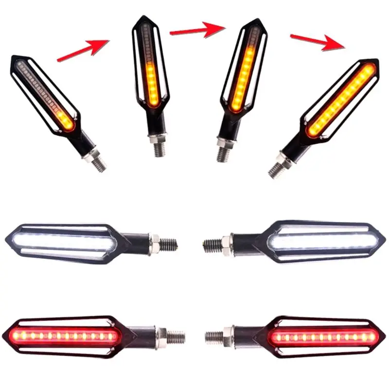 

2Pcs Turn Signal Flowing Turn Signal Motorcycle Led Blinker Motorcycle Flasher Light DRL Indicator Light Brake Lamp