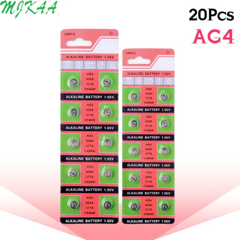 

20PCS/pack AG4 377A 377 LR626 SR626SW SR66 LR66 button cell Watch Coin Battery