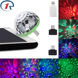 ZjRight USB Mini многоцветные светодиодные фонари микрофона power bank компьютер мобильный телефон управления звуком Музыка магический шар неон