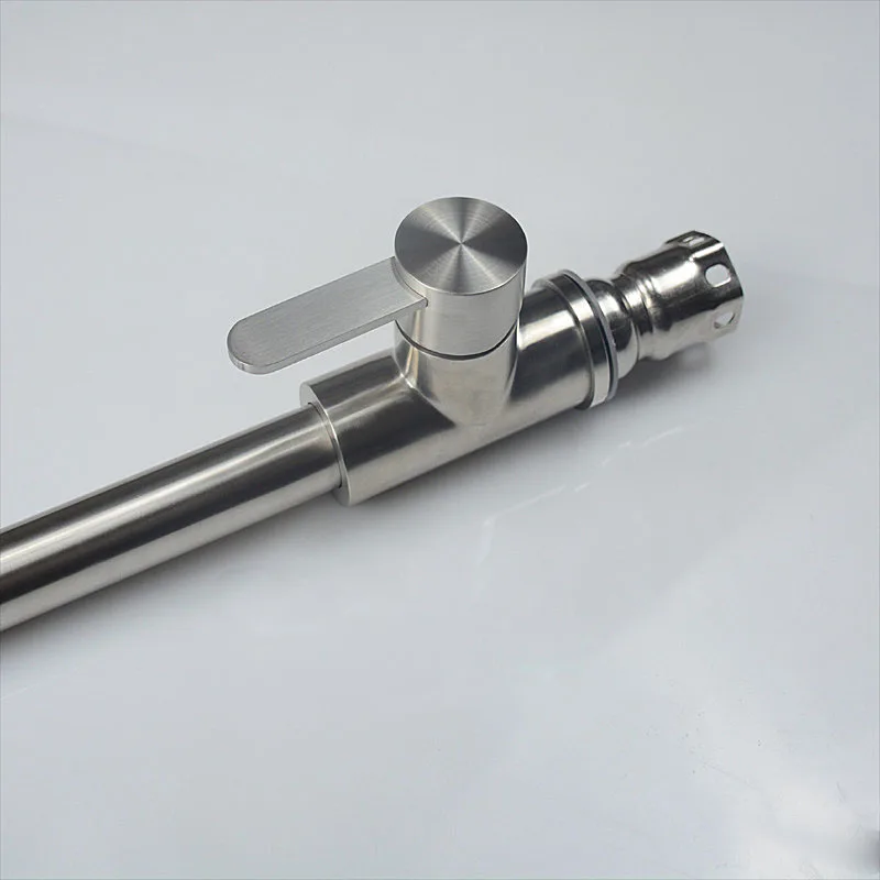 Stainless steel brushed kitchen faucet 360 degree rotation kitchen sink mixer water tap no paint no chromed original surface wall mount kitchen faucet