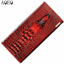 Wristlet Three Fold Wallet Female 3D Crocodile Purse Alligator Coin purse Women Wallets Lock Split Leather Long Clamp for Money