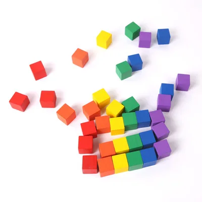 

100Pcs/set 10mm 8 color Wood Square Corner Colorful Dice Chess Piece Right Angle For Token Puzzle Board Game