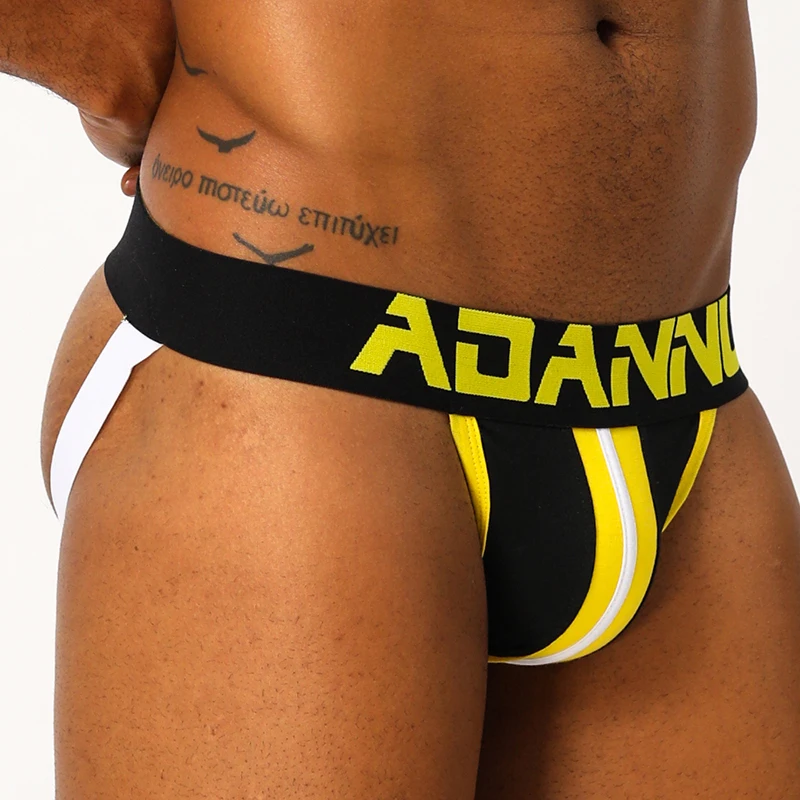 Сексуальное нижнее белье для геев Jock мужские стринги в полоску и SISSY трусы под