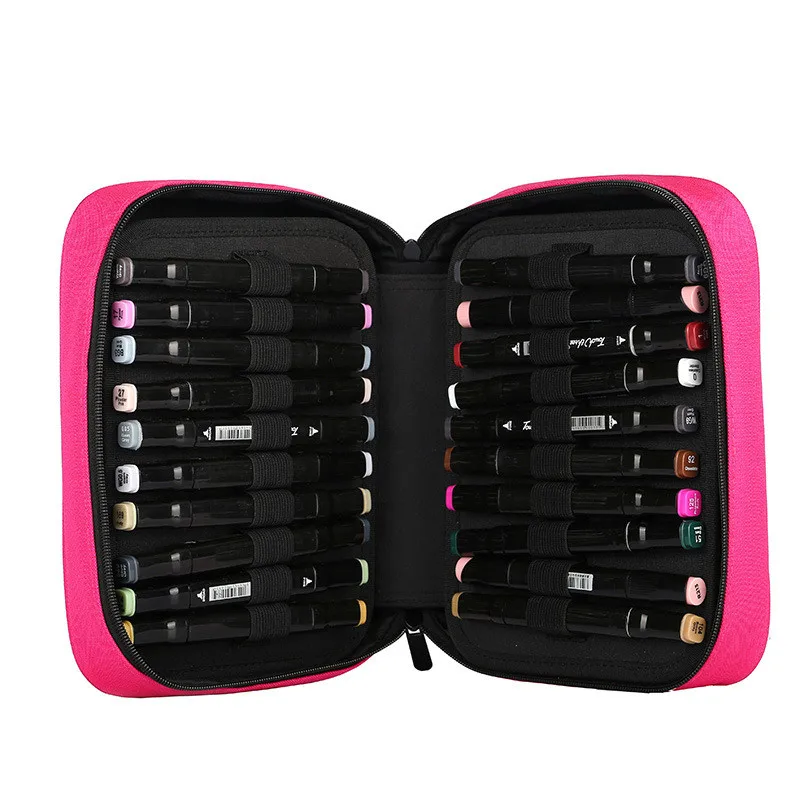 Günstige Kawaii 40 60 Löcher Art Marker Pen Fall Leinwand Große Abnehmbare Schule Straf Pencilcase Professionelle Stift Tasche Box Briefpapier Pouch