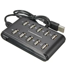 10 портов высокоскоростной Удлинитель USB 2,0 двухрядный концентратор адаптер для ноутбука ПК USB интерфейс устройства