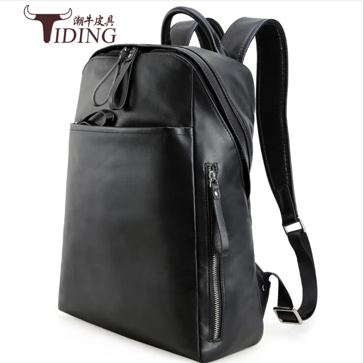

Genuine leather backpack man 2017 new fashion brands Travel Laptop Bag Casual large black Men BackpacksReal Leather Backpack