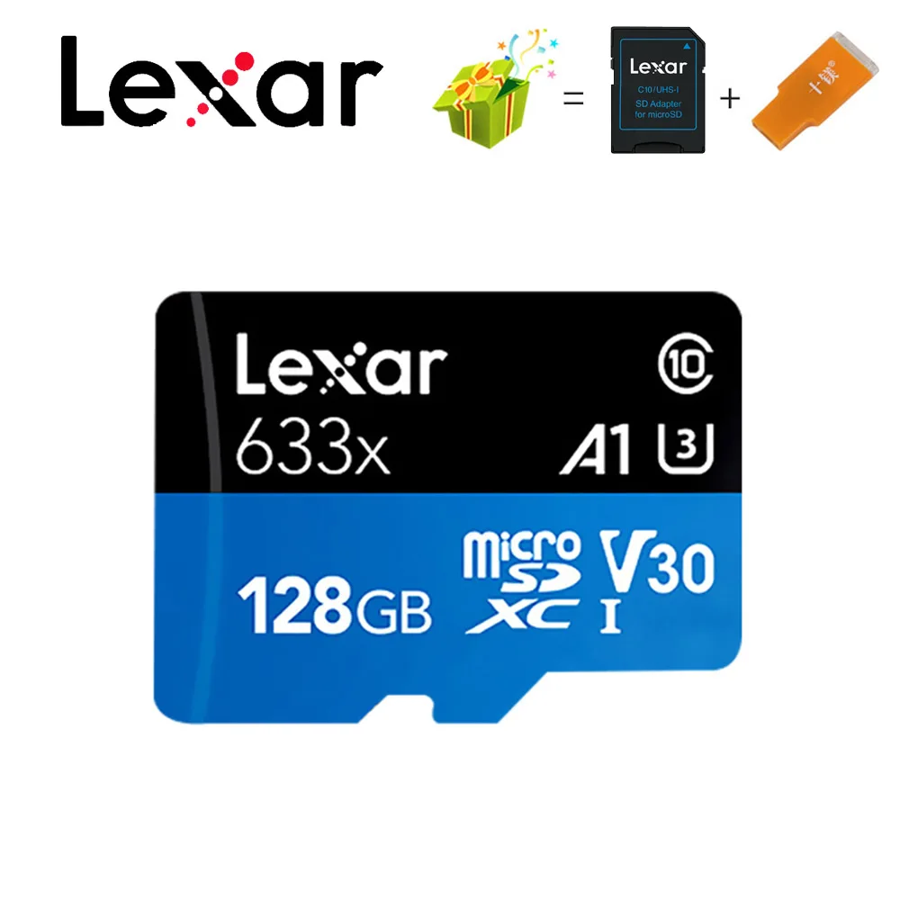 Карта памяти Lexar 512 ГБ 256 128 Гб 64 U3 98 МБ/с./с 32 карта Micro sd класс 10 UHS 3 Microsd TF/SD