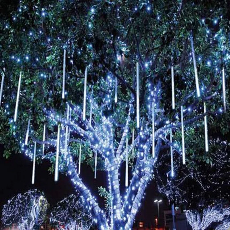 8 шт.! 50 см метеоритный дождь трубы светодиодный декоративный светильник дерево для свадебной вечеринки сад рождество струнный светильник открытый водонепроницаемый