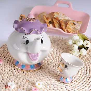 

Cartoon Tea Set Beauty And The Beast Mrs Potts Teapot Chip Cup Smile Lovely Creative Xmas Birthday Gift
