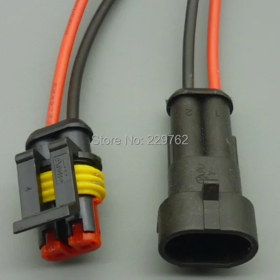 2 Pin Way Waterproof Electrical Wire Connector Plug