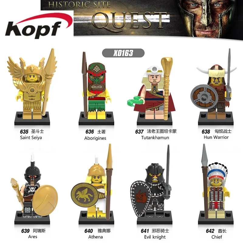 

X0163 Building Blocks Super Heroes Single Sale Historic Site Quest Saint Seiya Evil Knight Hun Warrior Aborigines Toys Children