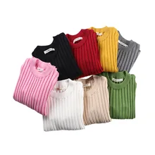 Новинка года; сезон осень-зима; свитера для девочек; Одежда для мальчиков; однотонные свитера для мальчиков; тонкий вязаный пуловер; базовые свитера для маленьких девочек; BC278