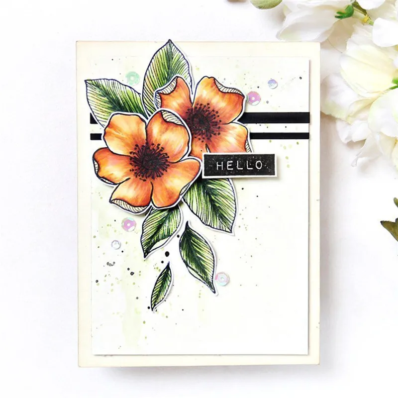

GJCrafts Flower Metal Cutting Dies Rubber Stamps and Dies Scrapbooking Leaves Craft Dies Card Making Template New Dies for 2019