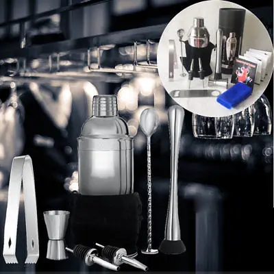 Stainless Steel Cocktail Shaker Mixer Drink Bartender Martini Tools Bar Set Kit