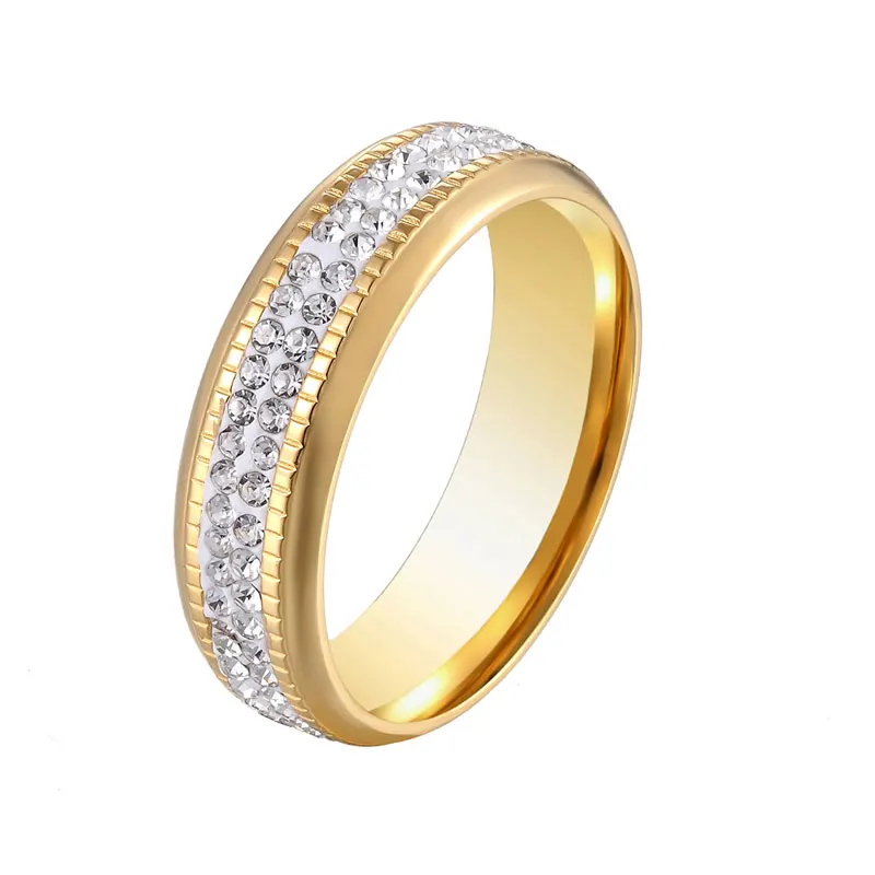 Новое поступление, красивое кольцо с двойным цирконием для женщин, высококачественное Ювелирное кольцо из нержавеющей стали, подарок, Bague femme