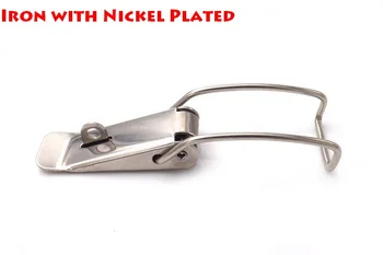 

8pcs/lot IRON NICKEL PLATED 117mm Spring Toggle Latch Hasps Silver Tone Spring Loaded for Cabinet Cases Box Chests lock CK404