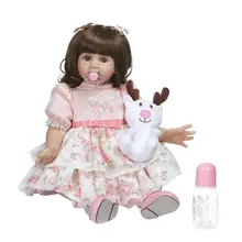 24in Реалистичная кукла-Пупс Мягкая силиконовая виниловая новорожденная девочка Реалистичная игрушка ручной работы для детей день рождения Рождественский подарок