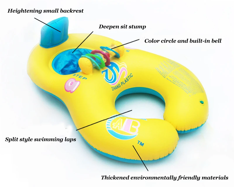 Geniune мать и детское кольцо для плавания с цветными колокольчиками отцовство толстые окружающей среды дружественный круг