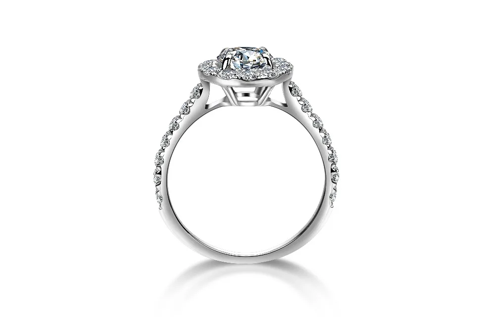 Cheestar Gem 14k кольцо из белого золота 1ct moissanite для подарка